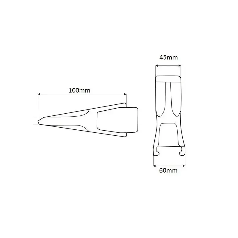 Set Of 5 V13SYL Bucket Digging Teeth – With V13/17PN Flex Pins, Universal Fit