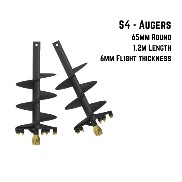 100mm / 4" S4 Auger Drill - 65MM Round