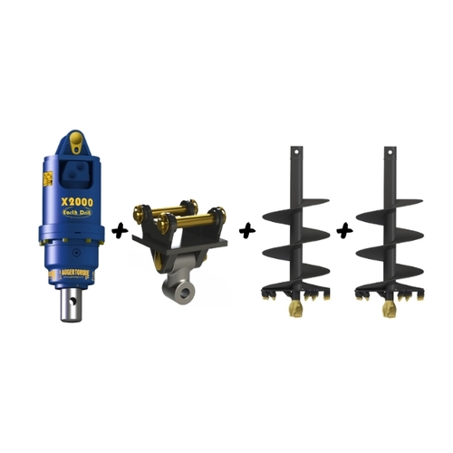 Auger Torque Earth Drill X2000 + 300mm + 450mm Auger Package