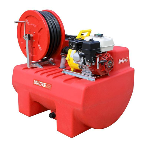 Silvan Squatpak 350L Davey GX160 Fire Fighter with Poly Hose Reel