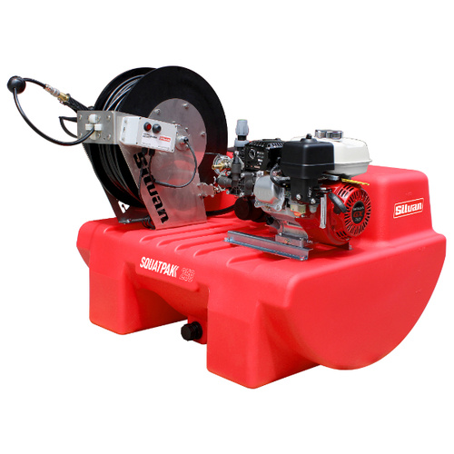 Silvan 250L Motorised Squatpak With 50m Remote Control Hose Reel