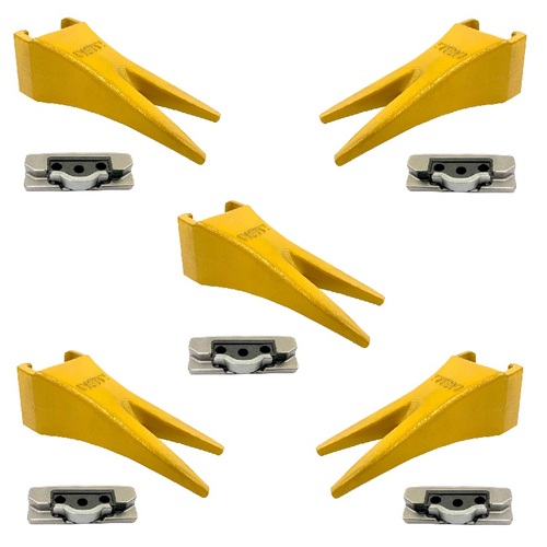 V13TVY Bucket Tiger Tooth &amp; Pin - 5 PACK